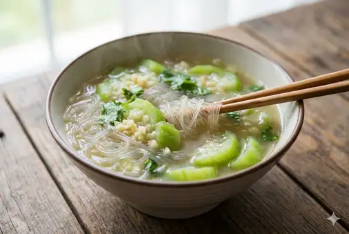 Luffa with glass noodles Chinese home-cooking style