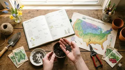 Planting calendar with seed packets