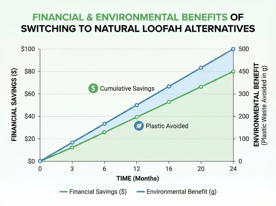 Long-term cost and environmental savings of choosing loofah