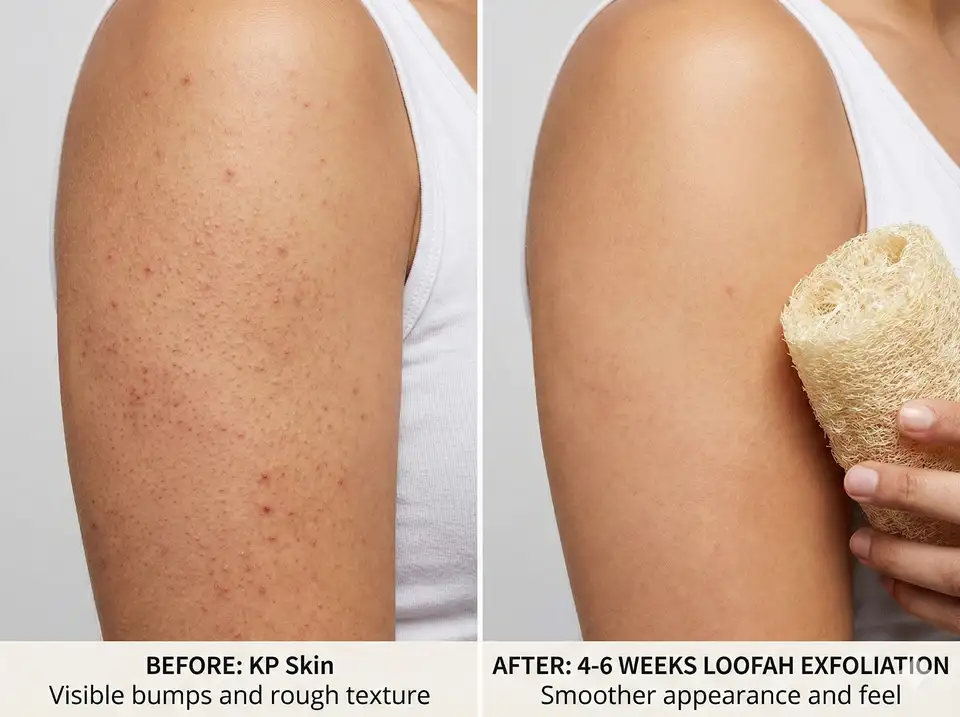 Skin texture improvement from regular loofah use on keratosis pilaris